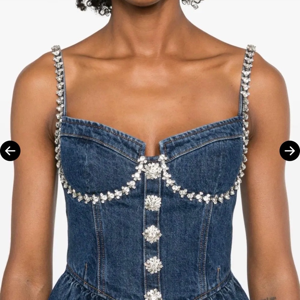 Self-Portrait Blue Denim Mini Dress - Picture 4 of 5